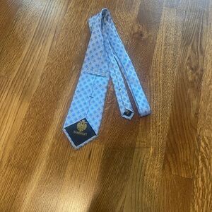 Faberge Blue and White Patterned Tie